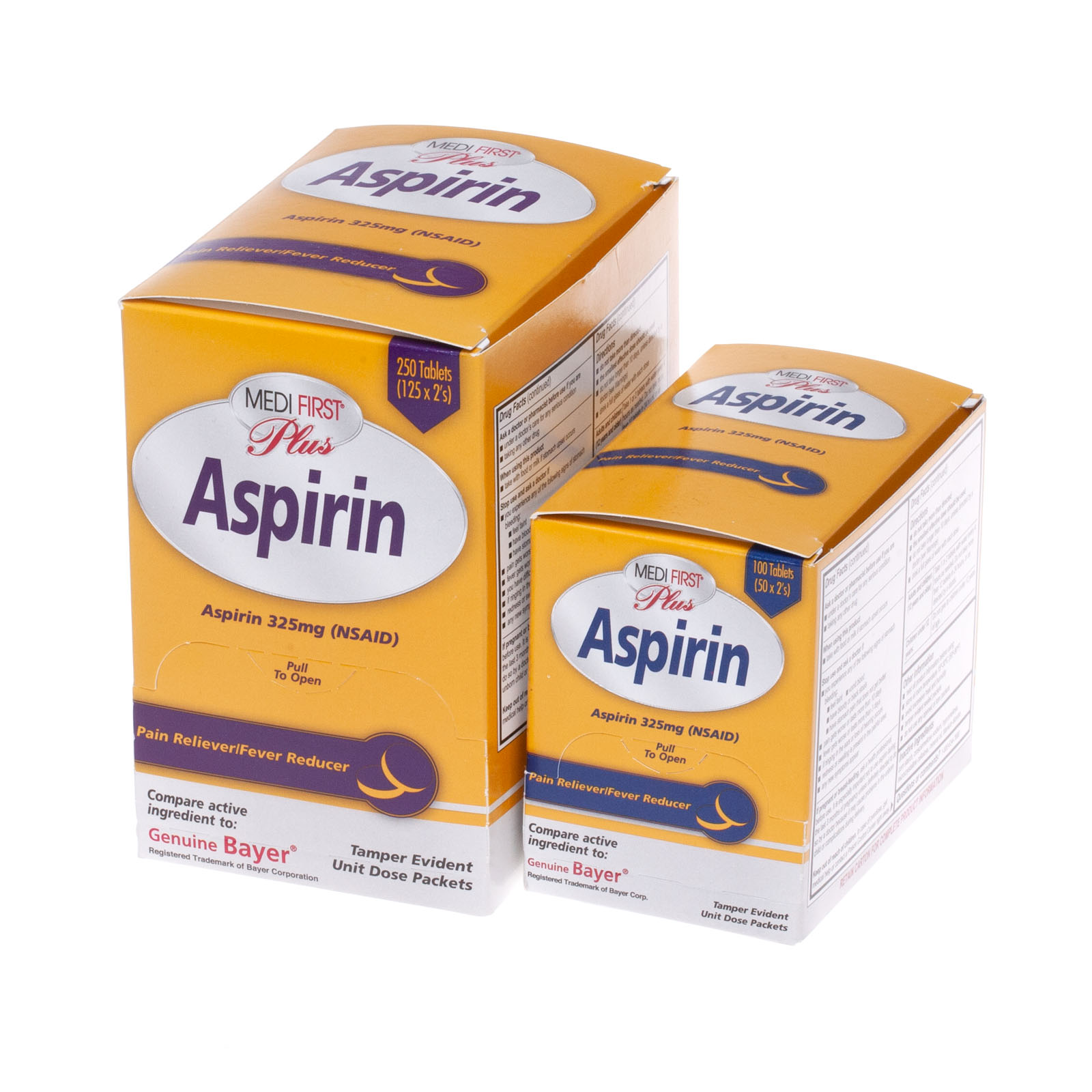 Aspirin Pain Reliever Fever Reducer 325 mg Tablets First Aid Supply