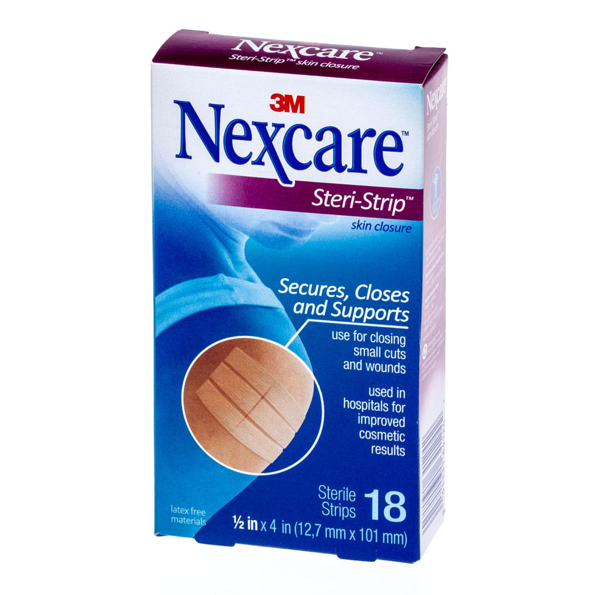 3m Nexcare Steri Strip Skin Closure 1 2 In X 4 In Box Of 18 First Aid