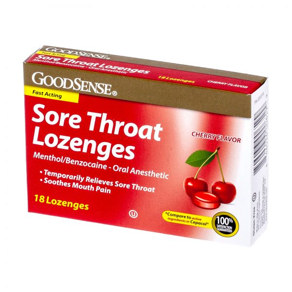 Good Sense Sore Throat Lozenges Cherry Flavored Box Of 18 First Aid Supply Distributors